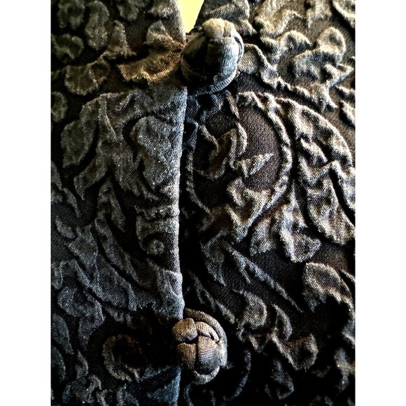 Talbots Size 10 Navy Pure Silk Jacket Textured Brocade Evening City Chic Luxury - Picture 8 of 13